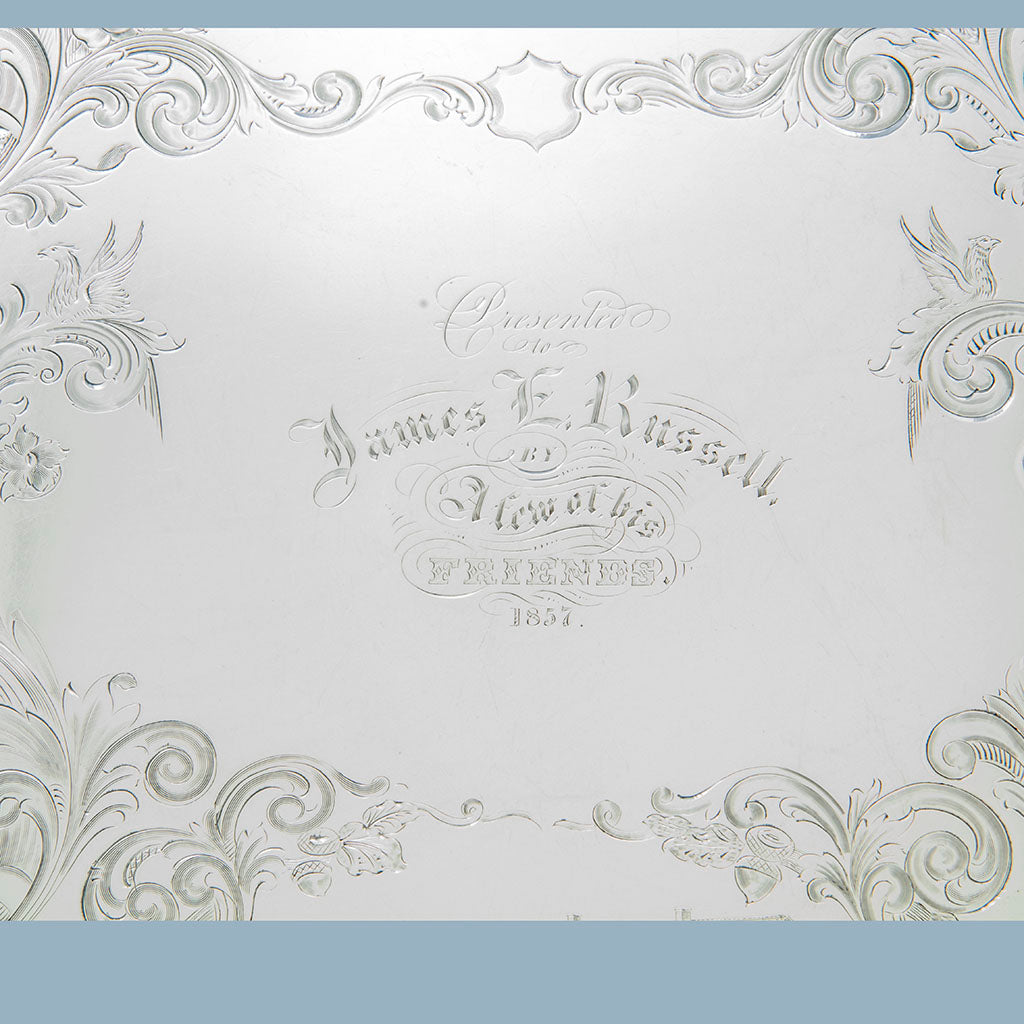 Newell Harding &amp; Co. (attr.) Coin Silver Presentation Set retailed by Bailey, Kettell &amp; Chapman, Boston, 1857