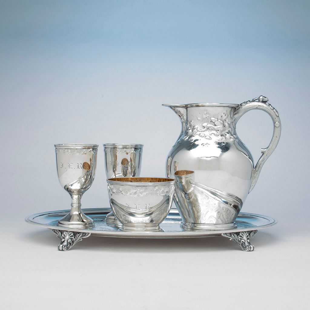 Newell Harding (attr) Coin Silver Presentation Set retailed by Bailey, Kettell &amp; Chapman, Boston, 1857