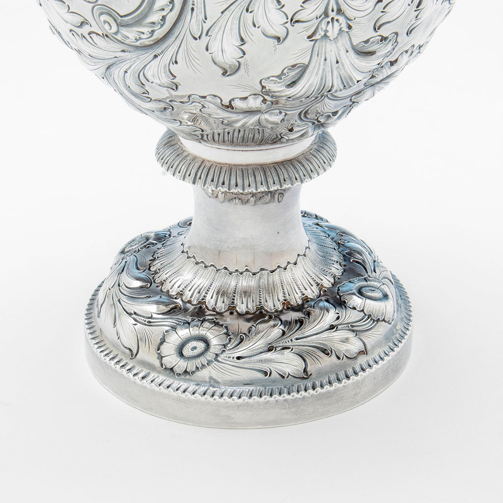 J. E. Caldwell (retailer) Pair of Coin Silver Presentation Ewers, Philadelphia, PA, c. 1851