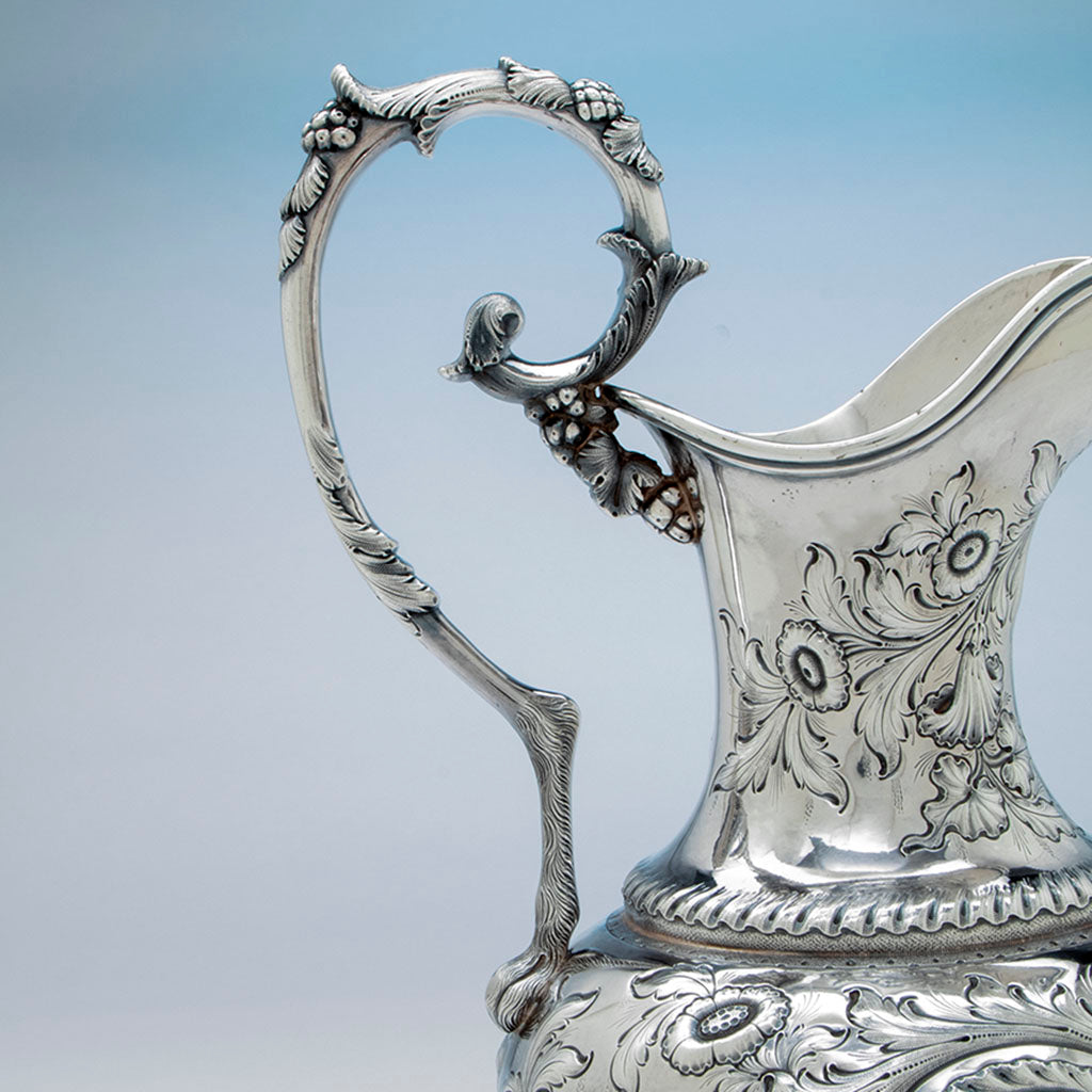 J. E. Caldwell (retailer) Pair of Coin Silver Presentation Ewers, Philadelphia, PA, c. 1851