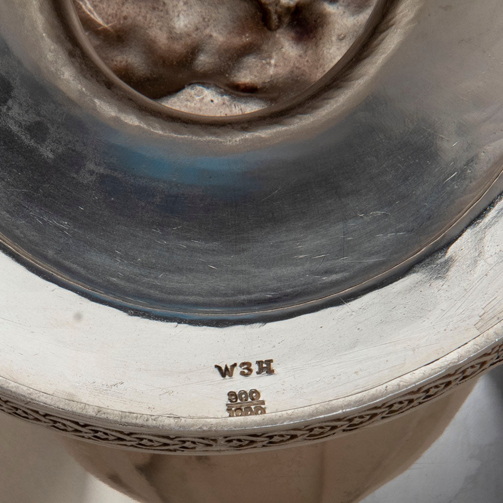 Marks on Wood and Hughes Antique Coin Silver &#39;Medallion&#39; Basket, NYC, NY, c. 1870