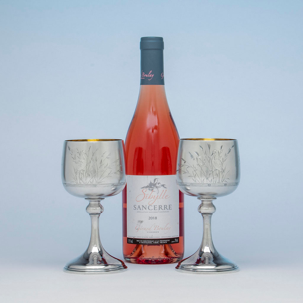 Whiting Pair of Antique Sterling Silver Goblets, Attleboro, MA or NYC, NY, c. 1870s