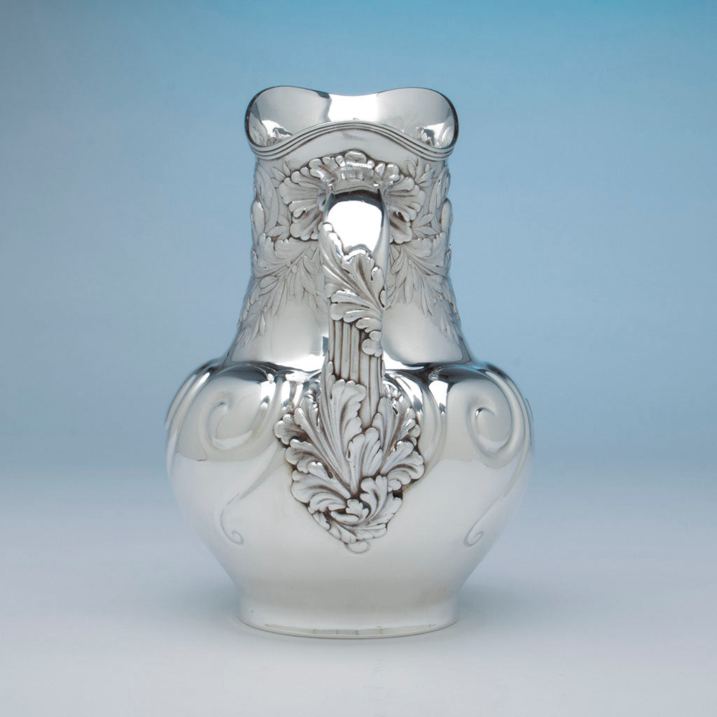 Handle to Whiting Antique Sterling Silver Tuxedo Park Trophy Pitcher, NYC, NY, 1887