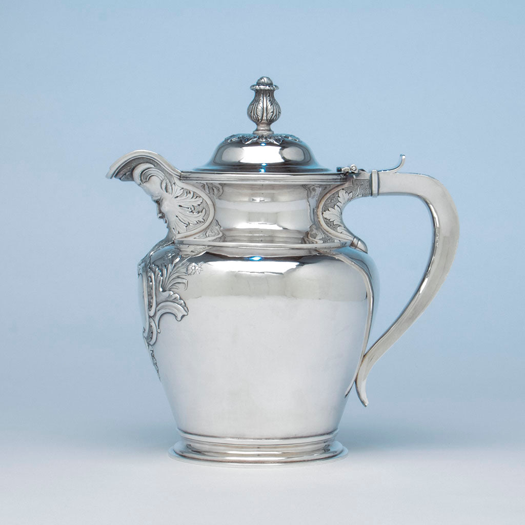 Obadiah Rich (attr.) Coin Silver Lidded Jug retailed by Jones, Lows & Poor, Boston, 1839