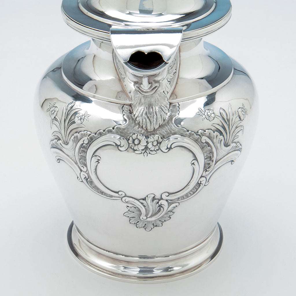 Obadiah Rich (attr.) Coin Silver Lidded Jug retailed by Jones, Lows &amp; Ball, Boston, 1839
