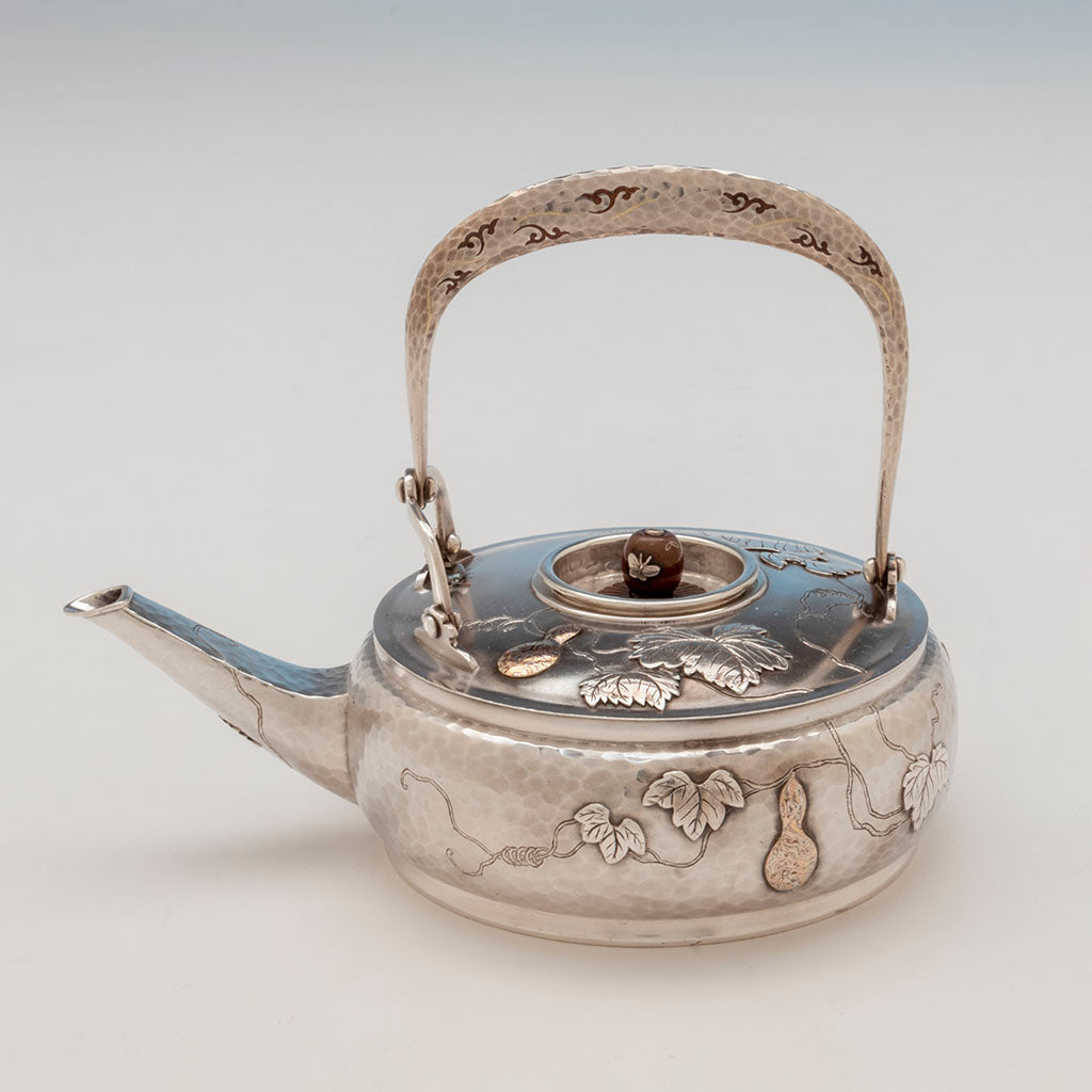 Pot side of Tiffany and Co Sterling and Other Metals Téte Téte Set, NYC, NY, c. 1878