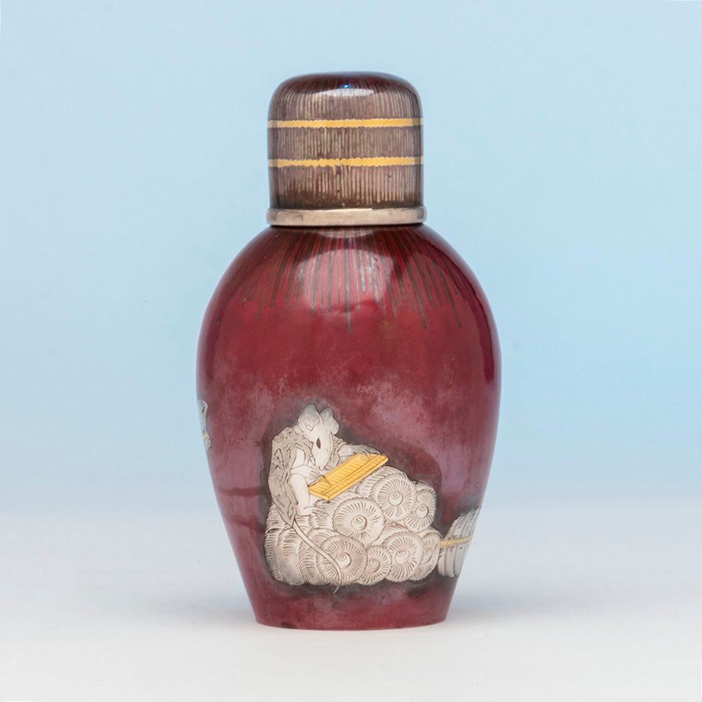 Tiffany &amp; Co. Patinated Copper and Other Metals Japanese Inspired Tea Caddy, NYC, NY, c. 1874