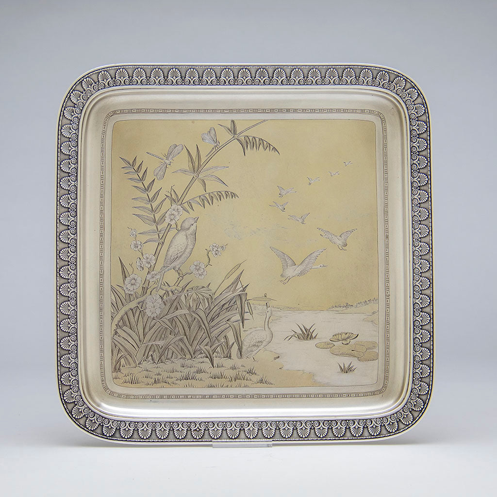 Tray or waiter to Gorham Antique Sterling Silver Japonesque Water Set, Providence, RI, 1883