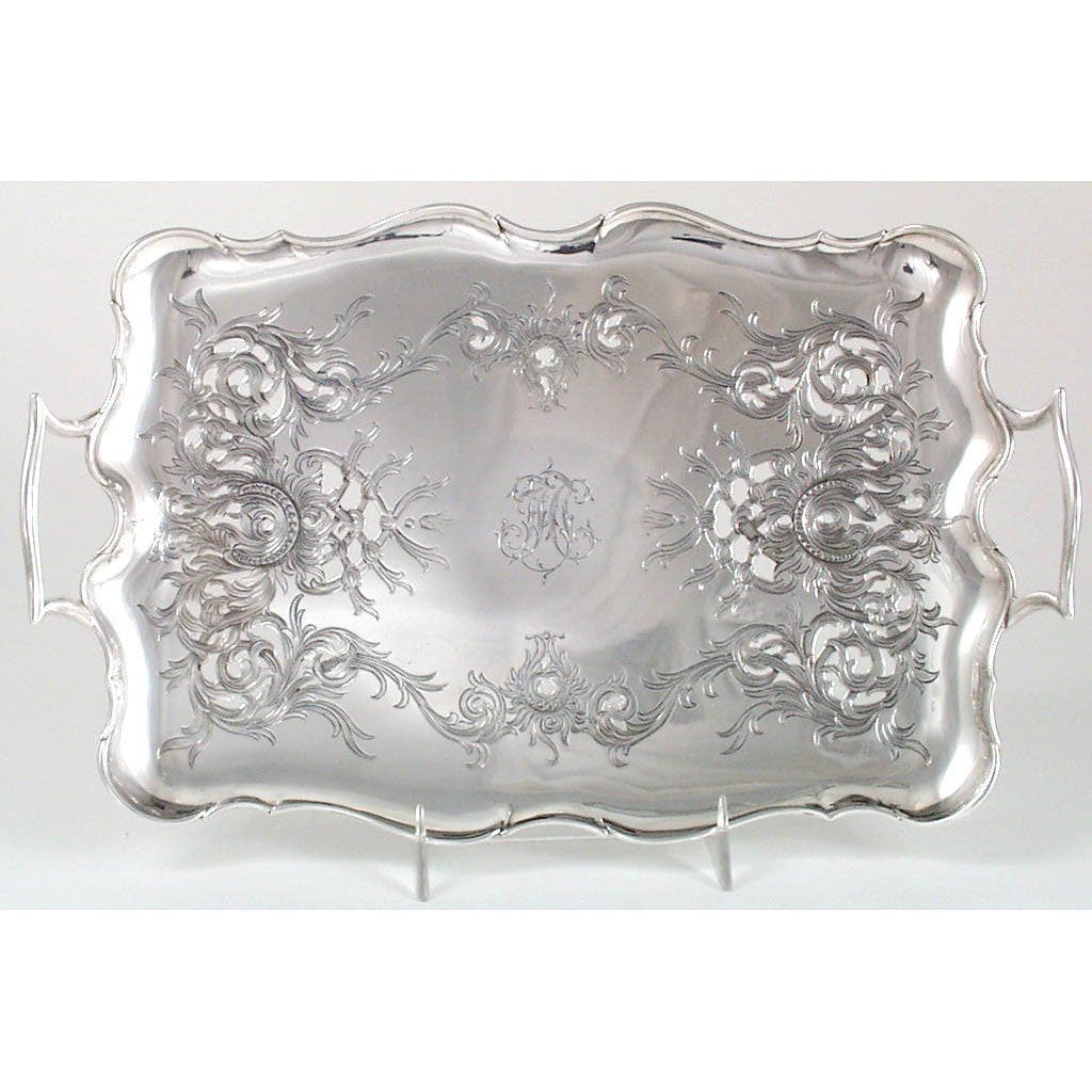 Insert to Tiffany &#39;Chrysanthemum&#39; Pattern Antique Sterling Silver Asparagus Serving Dish with Liner, New York City, c. 1900
