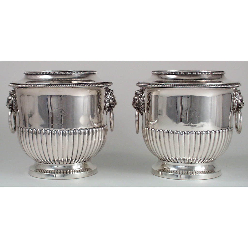 Matthew Boulton Pair of Antique Sheffield Plate Wine Coolers, c. 1800-10