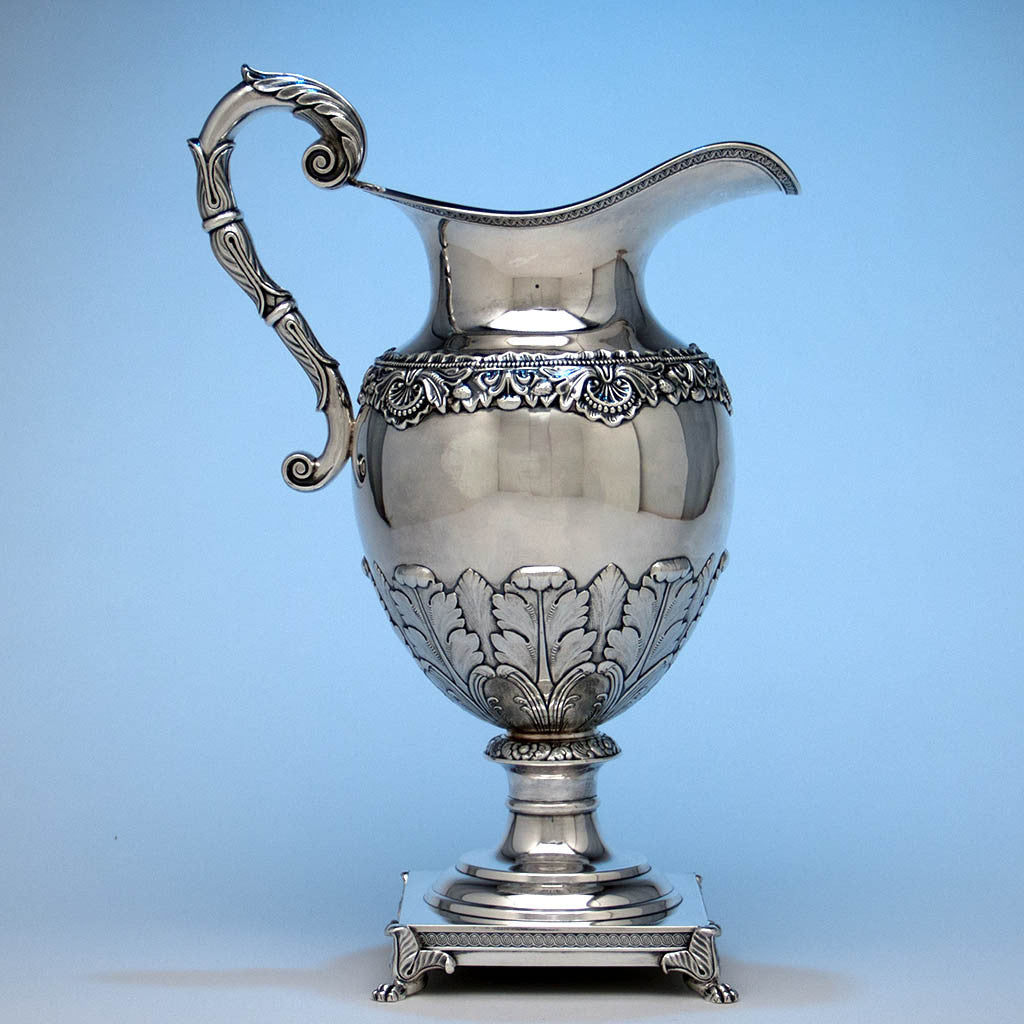 Thomas Fletcher Antique Coin Silver Ewer, Philadelphia, c. 1830