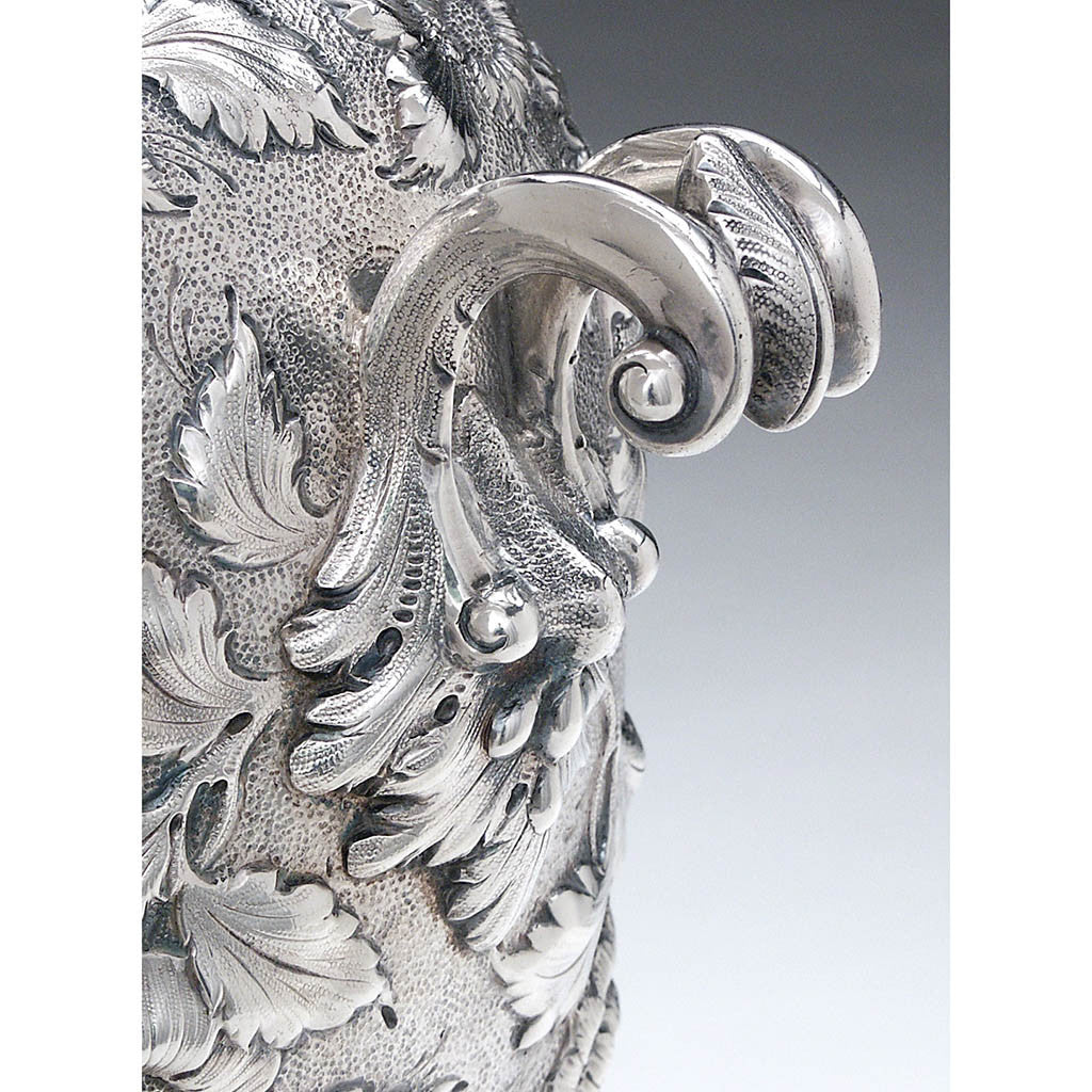 Handle to Samuel Kirk &amp; Son 11oz Silver Hot Water Urn, Baltimore, MD, c. 1850 