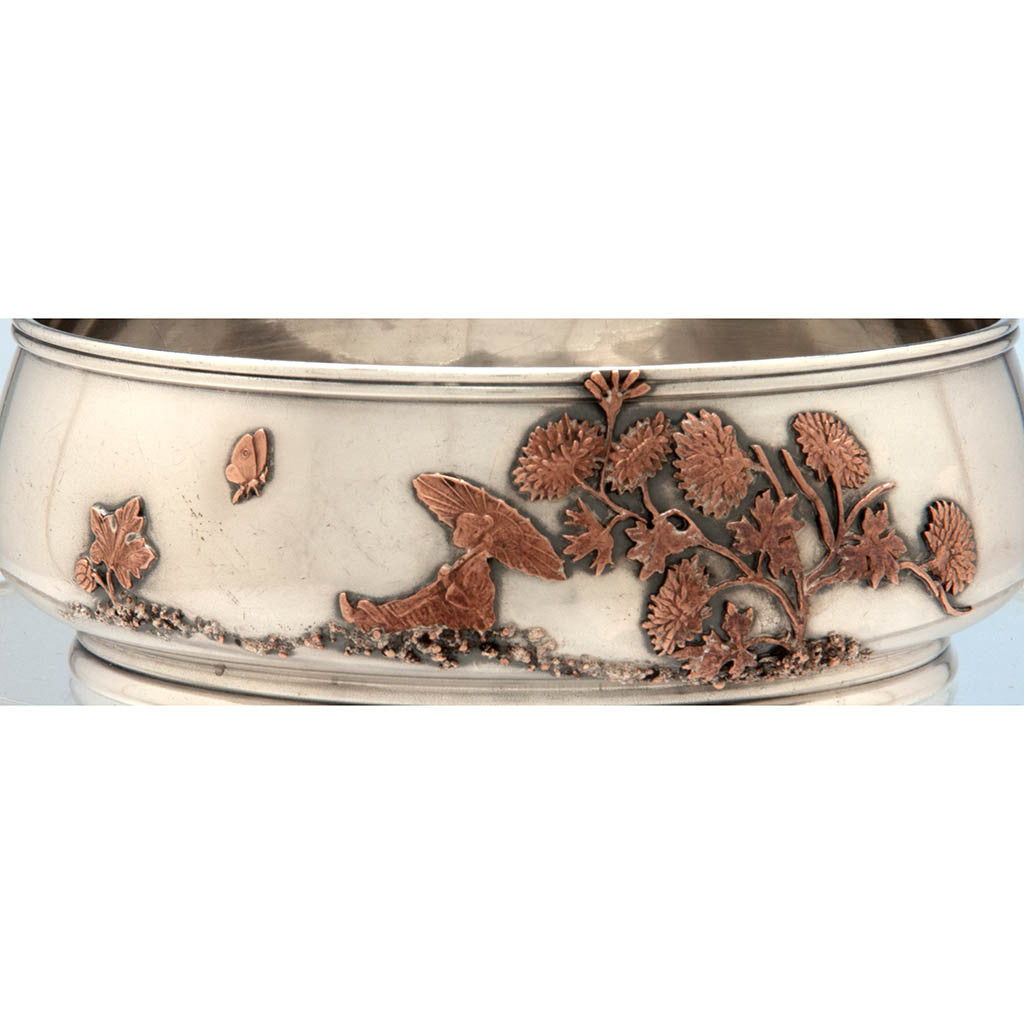 Detail of Gorham Antique Sterling Silver and Other Metals Bowl, Providence, 1881