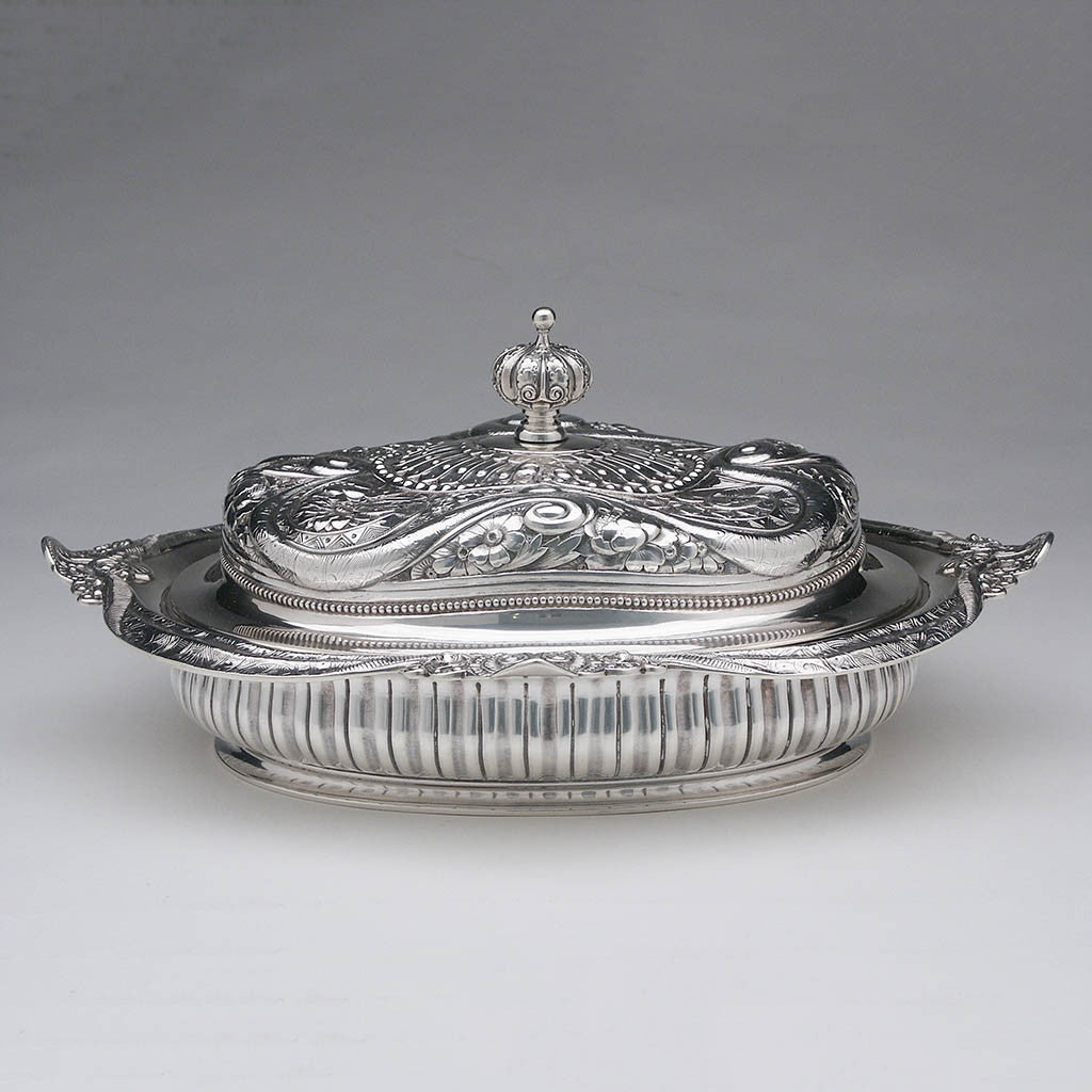 Side of Gorham Antique Sterling Silver Aesthetic Movement Prototype Vegetable Dish, Providence, RI, c. 1888