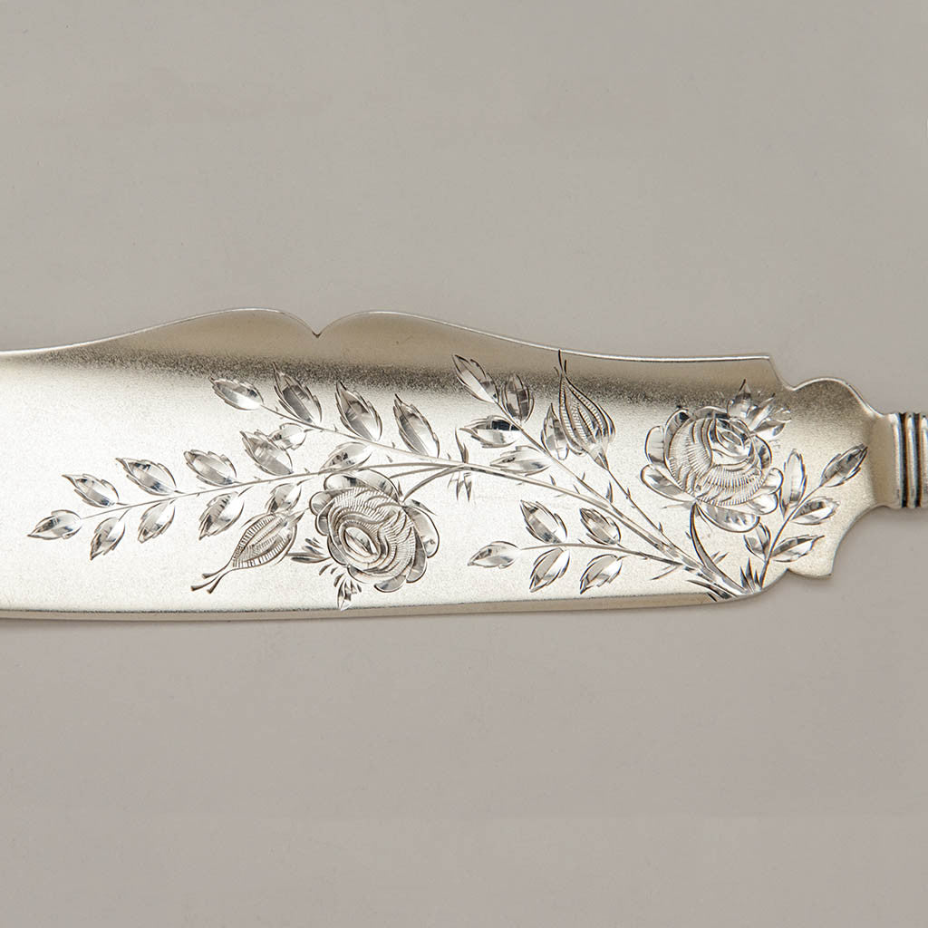 Slice blade of American Antique Sterling Silver Assembled Bright-cut Flatware Service, c. 1880&#39;s