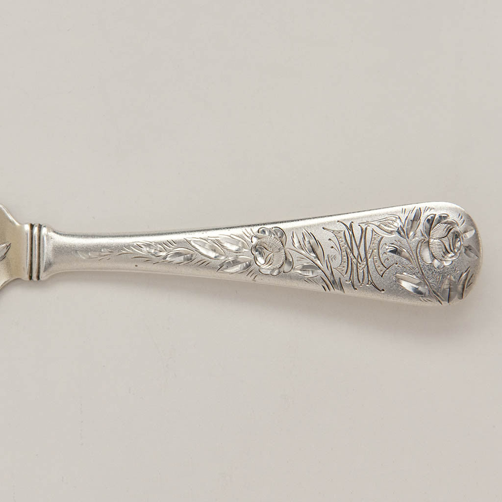 Slice handle of American Antique Sterling Silver Assembled Bright-cut Flatware Service, c. 1880&#39;s
