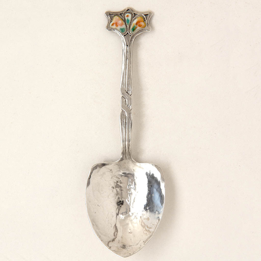 Detail of Carson &amp; Barnum Arts &amp; Crafts Sterling and Enamel Spoon, Cleveland, Ohio, 1902-05