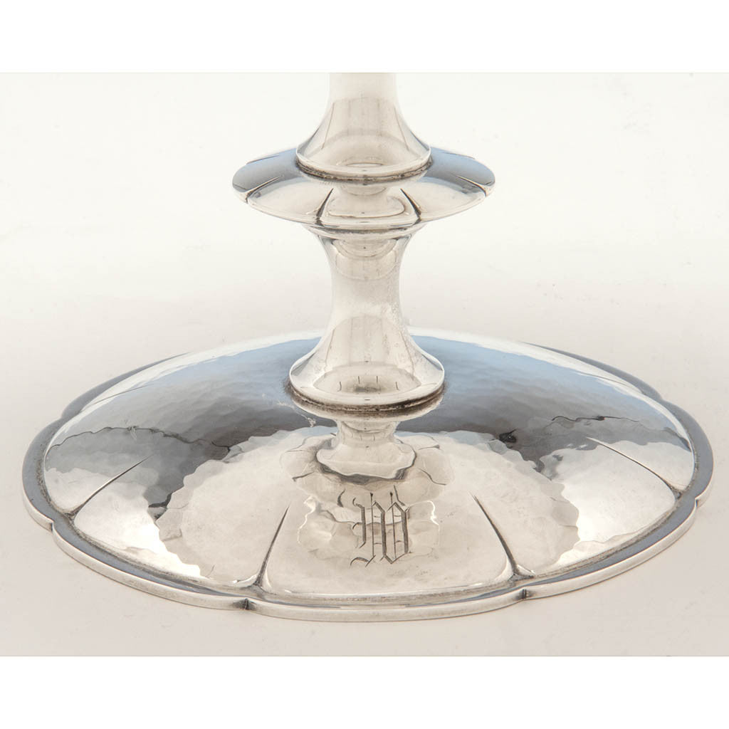 Base of Porter Blanchard &#39;Lotus&#39; Pattern Sterling Silver Tazza, Pasadena, CA, 2nd Quarter, 20th Century