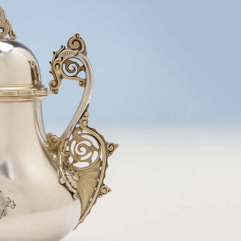 Tiffany &amp; Co. Antique Sterling Silver &#39;Mooresque&#39; Covered Sugar Bowl, New York City, 1873