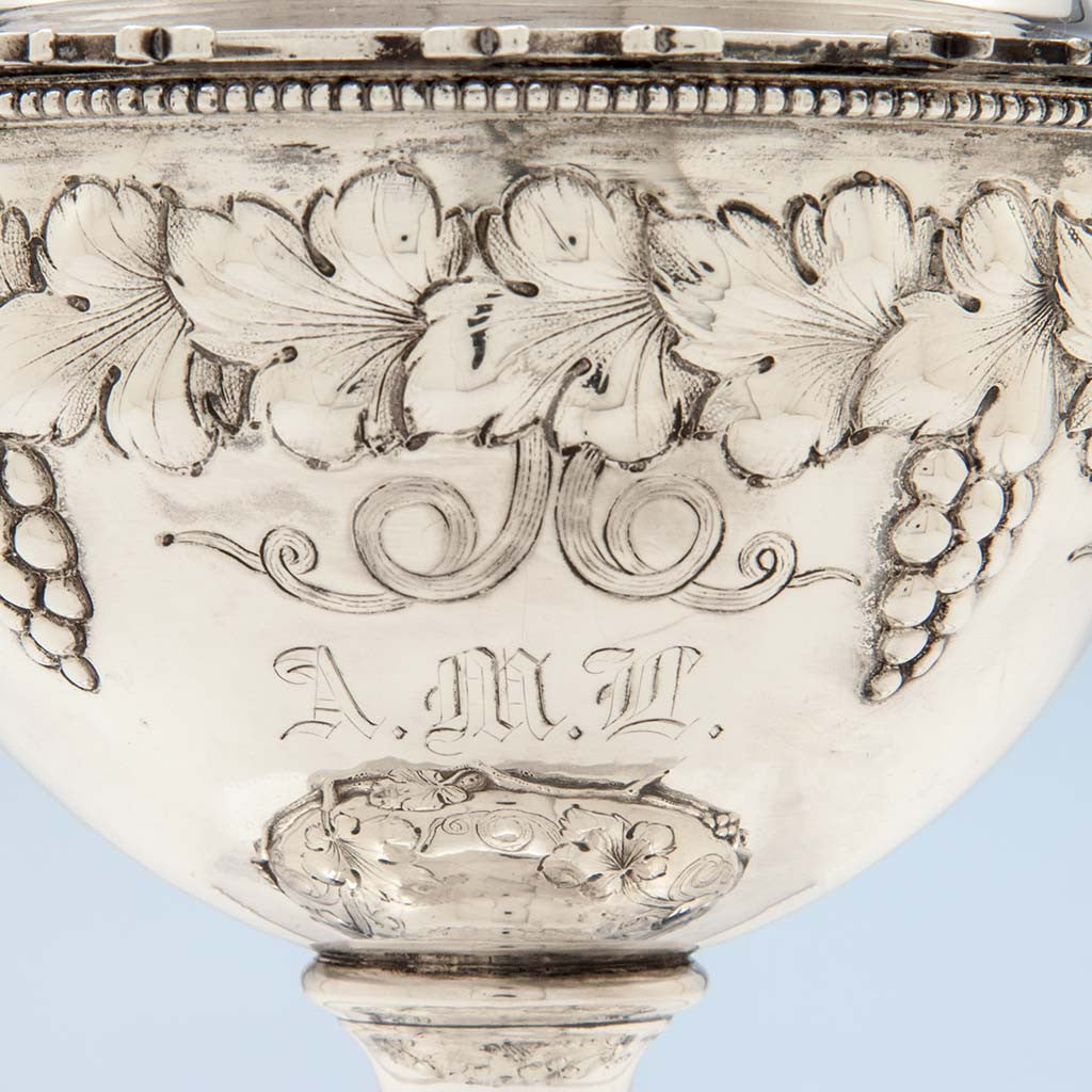 Monogram on Tiffany &amp; Co./ John C. Moore Antique Sterling Silver Spooner, New York City, 1856-69
