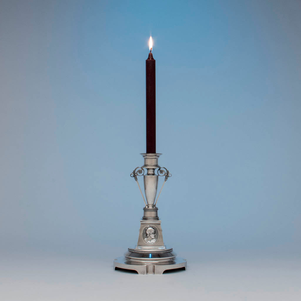 Wood and Hughes Antique Coin Silver Candelabrum Base, NYC, c. 1865