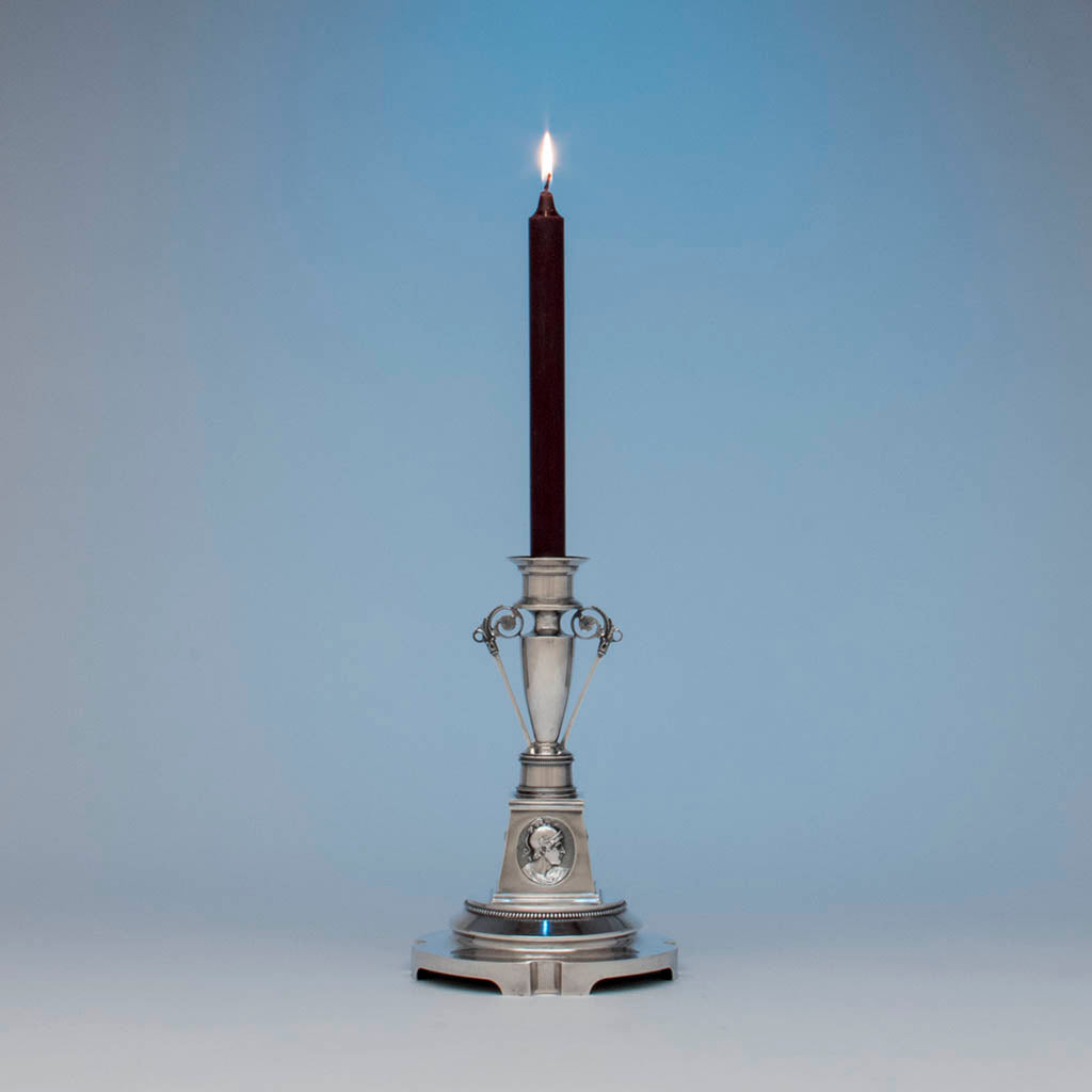 Wood and Hughes Antique Coin Silver Candelabrum Base, NYC, c. 1865