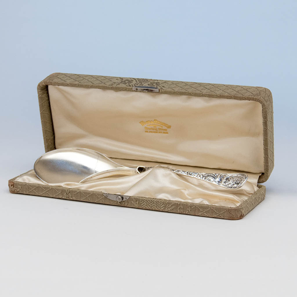 Wood & Hughes Antique Sterling Silver Fried Oyster Server, New York City, c. 1890