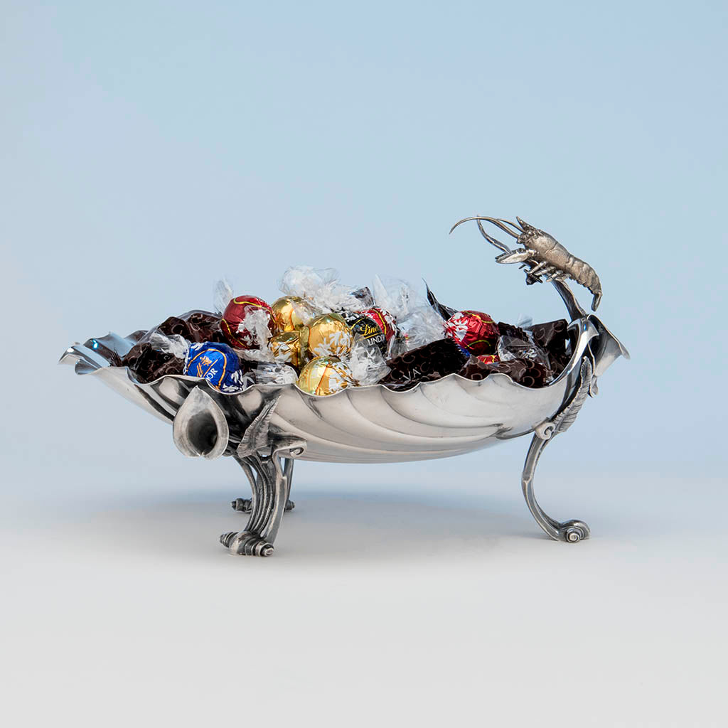 Gorham Antique Sterling Silver Lobster Salad Bowl, Providence, RI, 1870