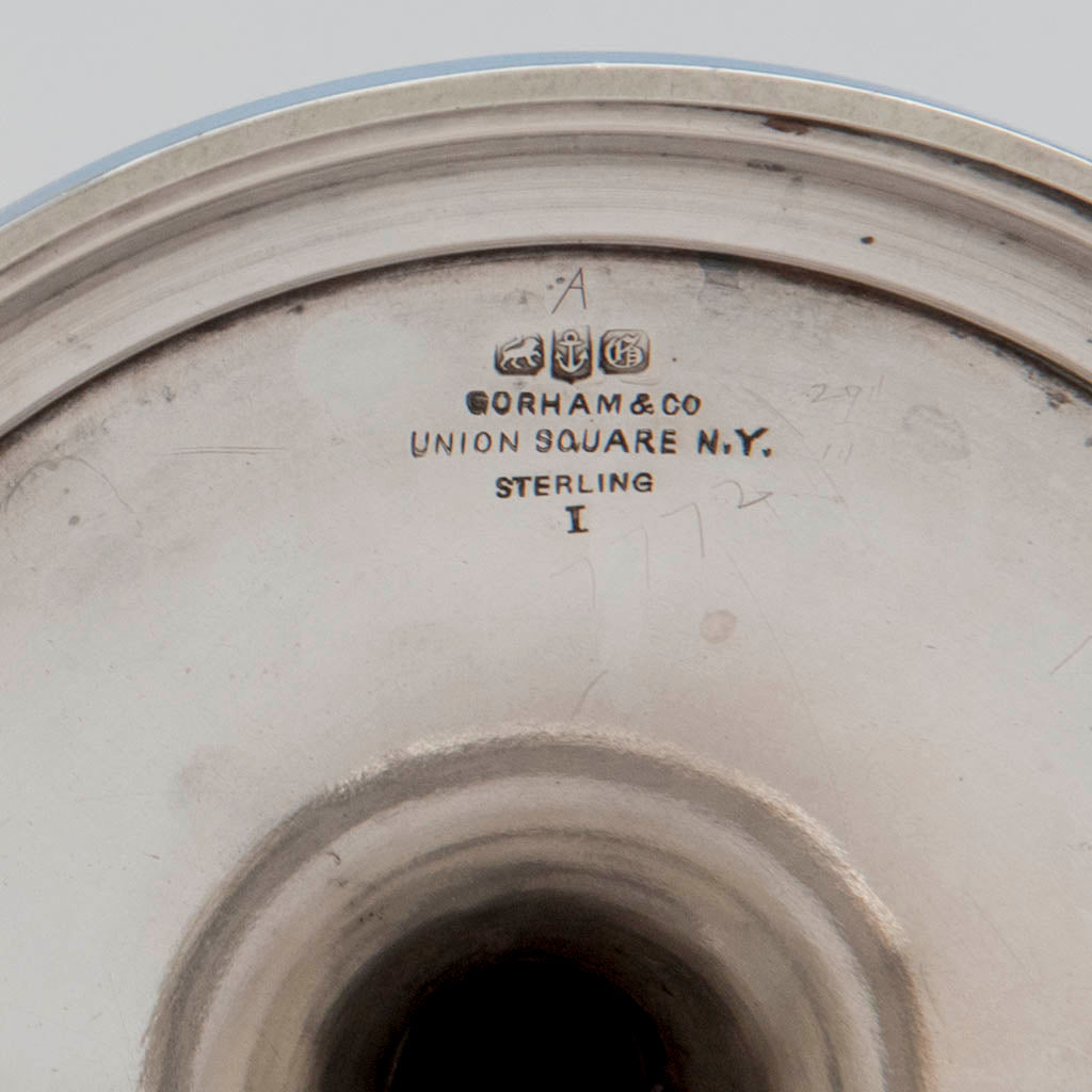 Marks on the Gorham Antique Sterling Silver Figural Candelabra, NY, NY, 1876