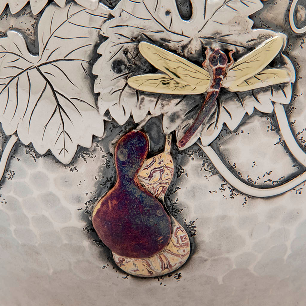 Tiffany &amp; Co Antique Sterling and Mixed Metal Tea Caddy in the Japanese Taste, c. 1880