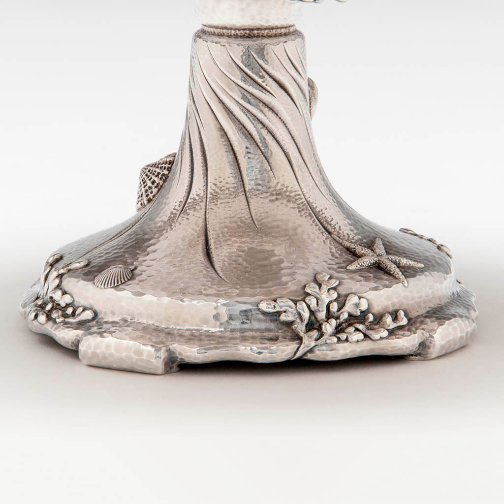 Base on one of the Tiffany &amp; Co Pair of Antique Sterling Silver Nautical-Theme Compotes, NYC, c. 1883