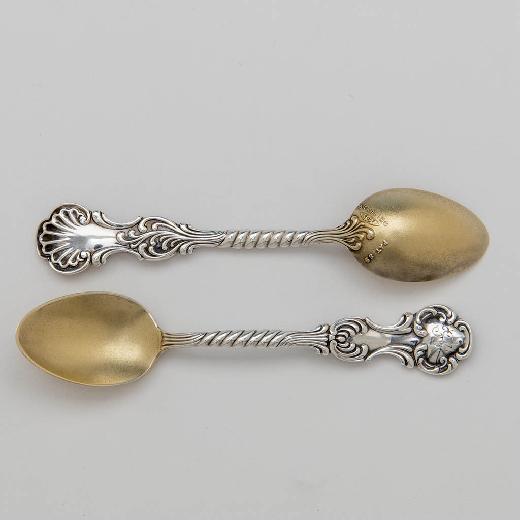 Detail of Shiebler Antique Sterling Silver Demitasse Spoons, NYC, c. 1890 - set of 10