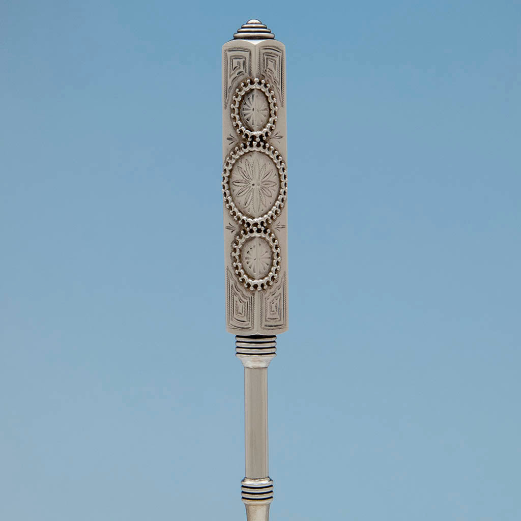 Handle to Gorham Aesthetic Movement Antique Sterling Silver Pie Server, Providence, RI. c. 1870&#39;s