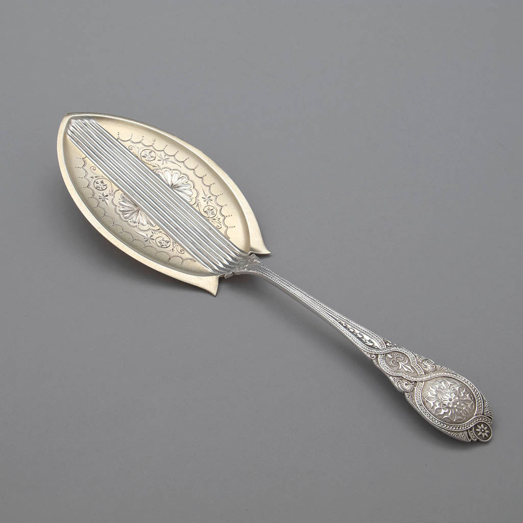 John Wendt 'Moresque' Pattern Antique Sterling Silver Pie Server, NYC, c. 1870's