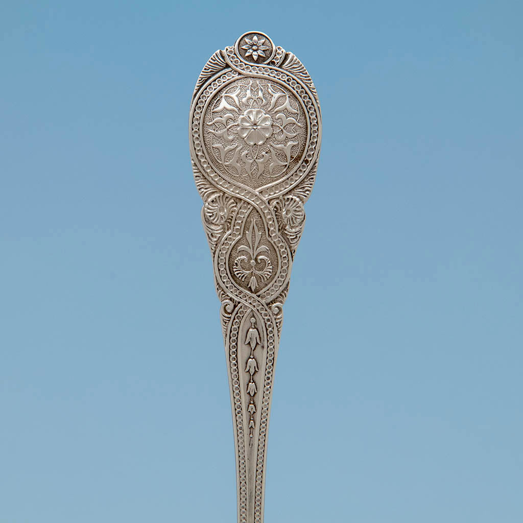 Handle to John Wendt &#39;Moresque&#39; Pattern Antique Sterling Silver Pie Server, NYC, c. 1870&#39;s