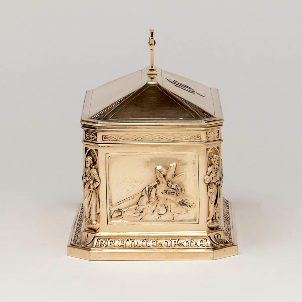 Cross panel George E. Germer: &quot;The Supper at Emmaus&quot; Silver Gilt Ciborium, Mason, NH, c. 1922