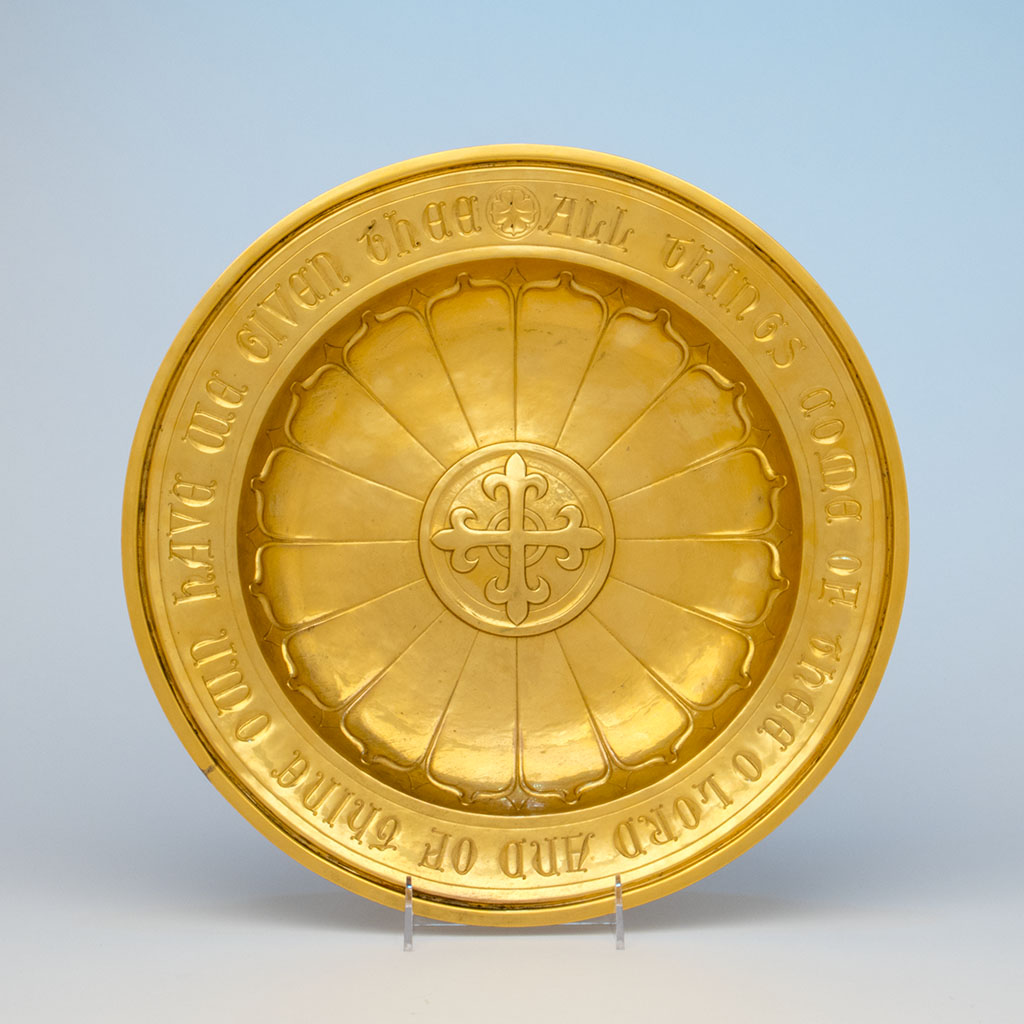 George E. Germer Antique Brass Alms Basin, Mason, NH, c.1920&#39;s