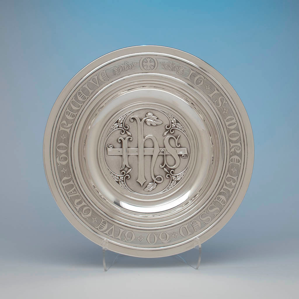 Gorham Antique Sterling Silver Alms Dish, Providence, RI, c. 1905