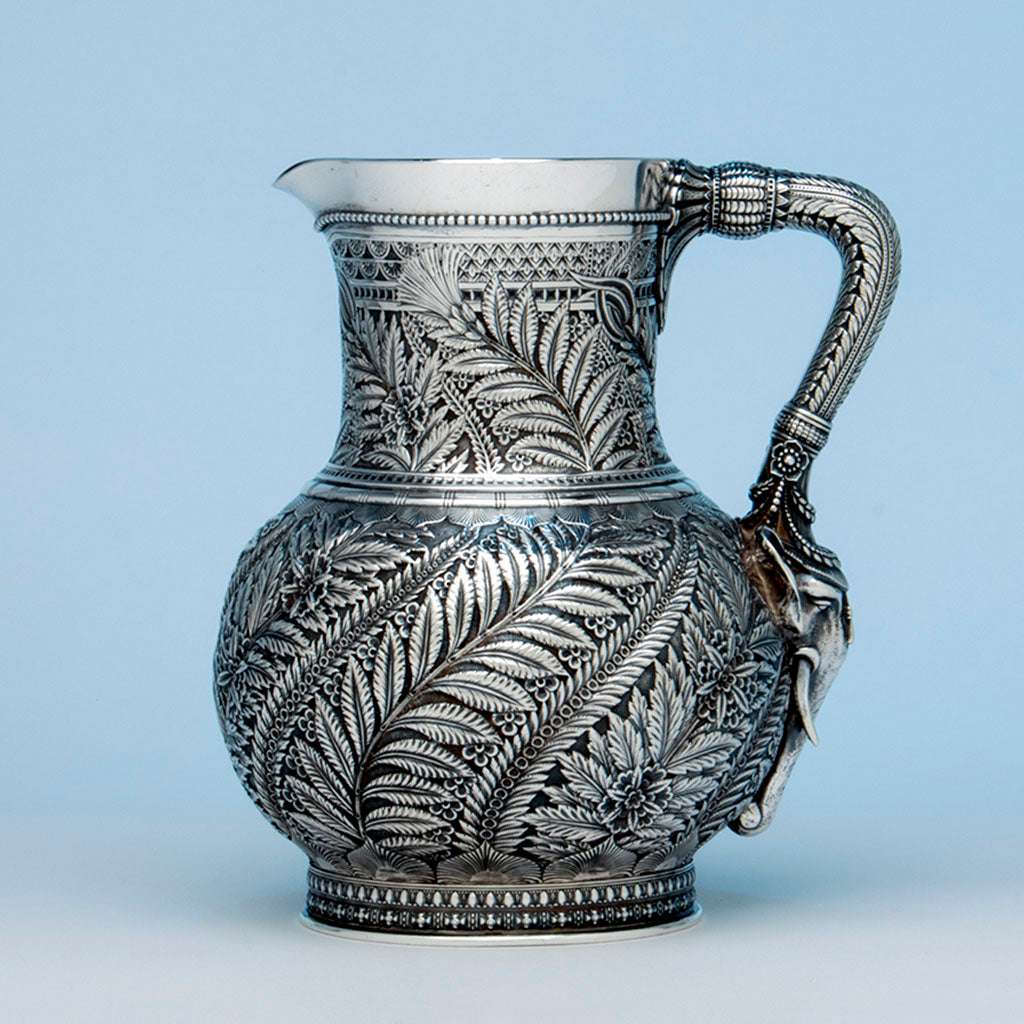 Tiffany and Co Antique Sterling Silver Persian Design 'Elephant' Pitcher, NYC, NY, c. 1880