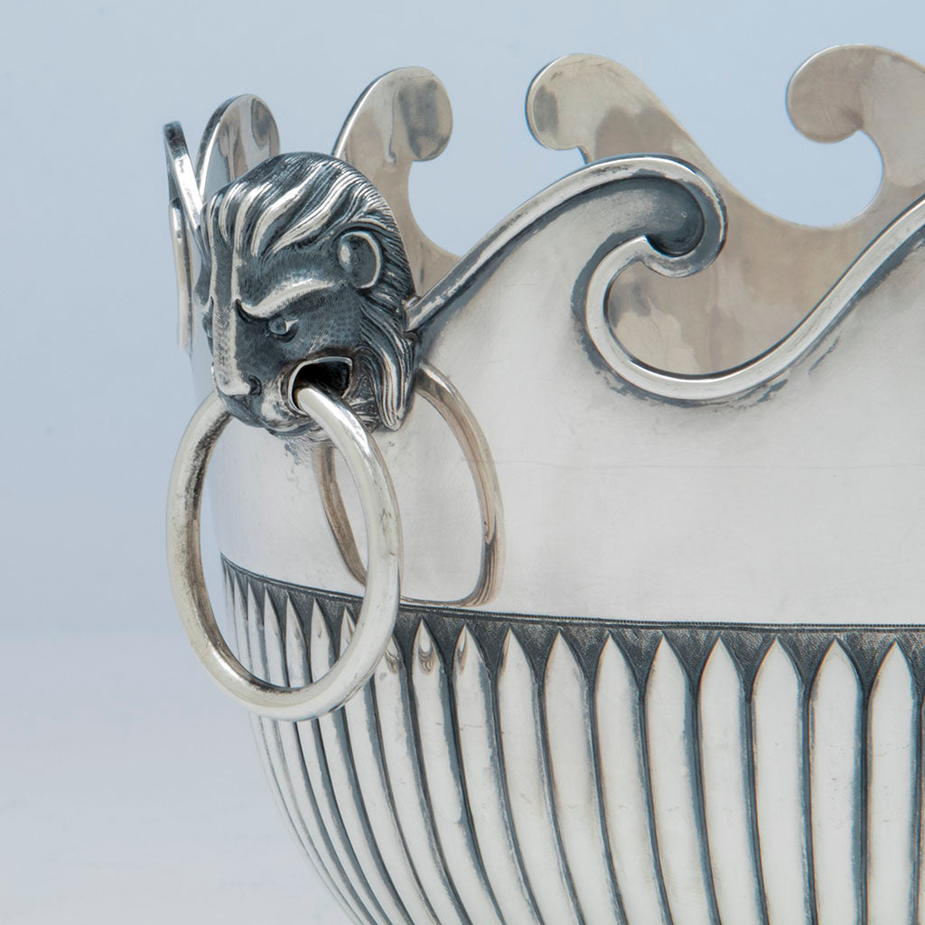 side detail of McAuliffe &amp; Hadley Sterling Silver Monteith, Boston, MA, 1914