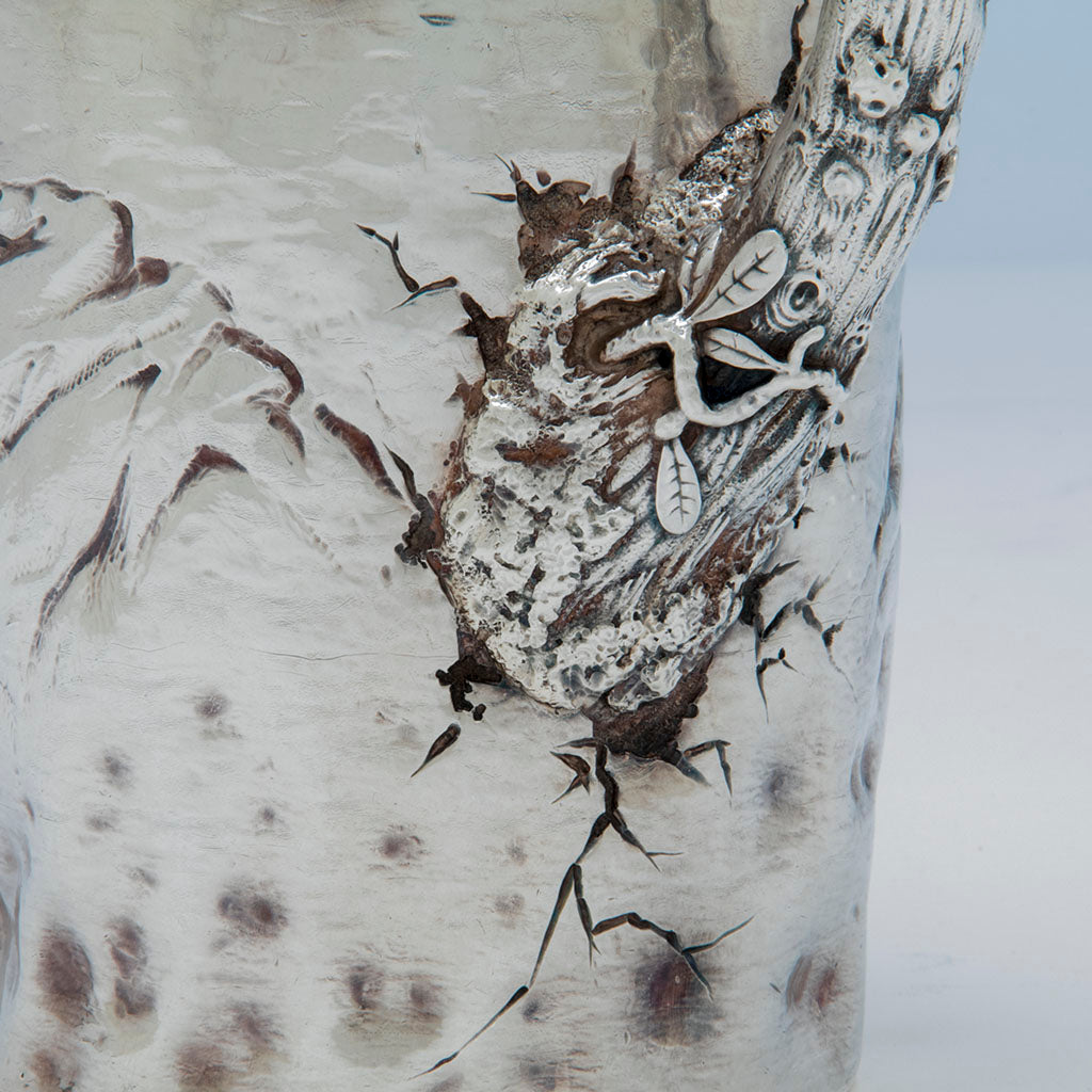 Handle detail of Gorham Antique Sterling Figural Pitcher, Providence, RI, 1885