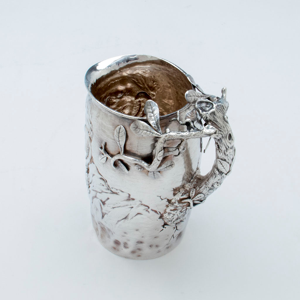 Top view of Gorham Antique Sterling Figural Pitcher, Providence, RI, 1885