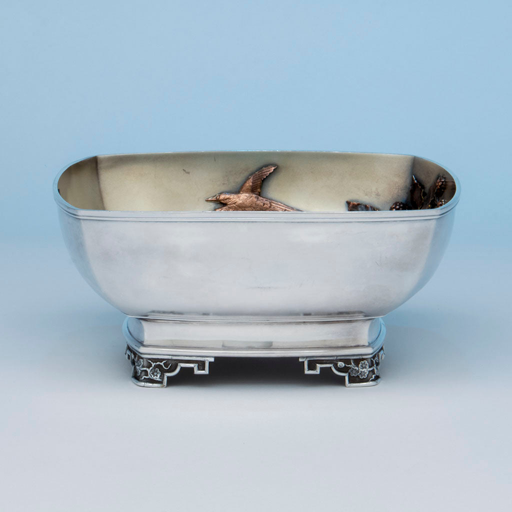 Gorham Antique Sterling and Mixed Metals Berry Bowl, Providence, RI, 1880