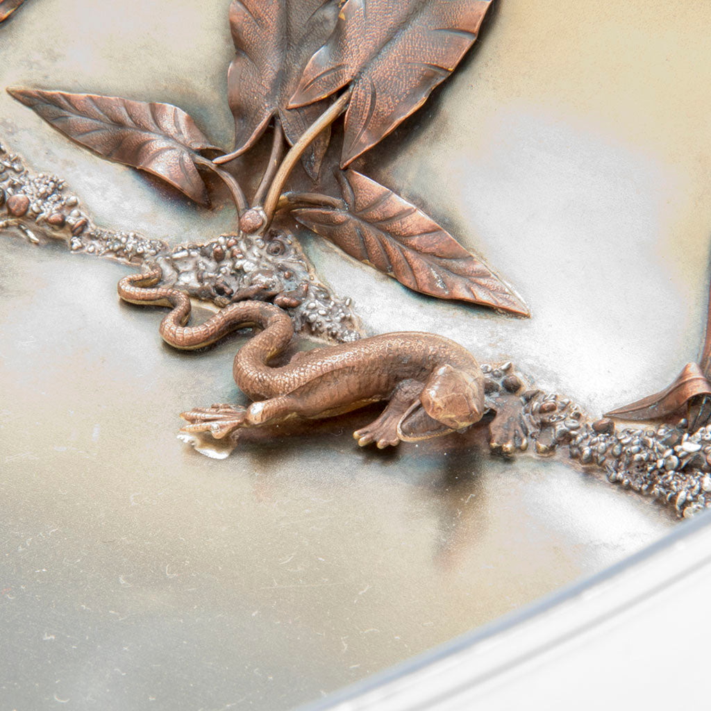 Salamander on Gorham Antique Sterling and Mixed Metals Berry Bowl, Providence, RI, 1880
