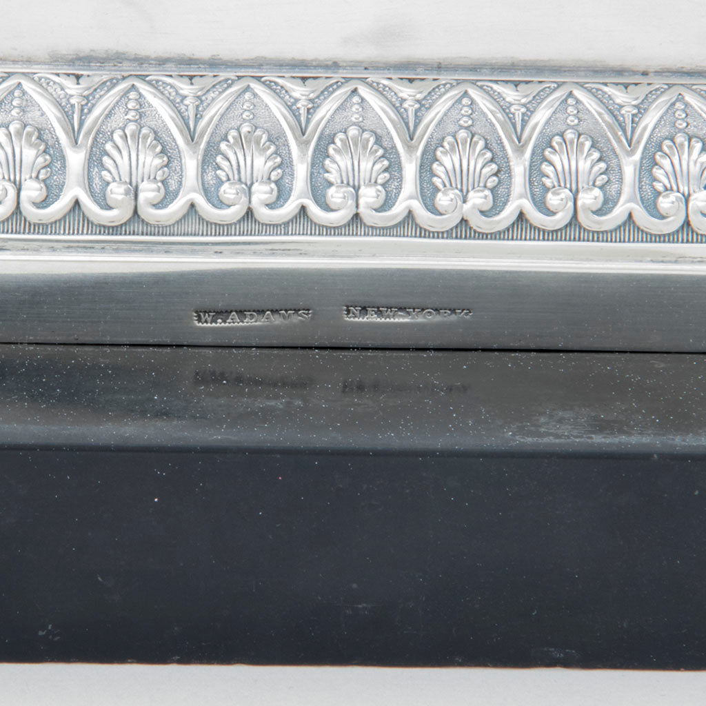 Marks on William Adams Monumental Antique Coin Silver Urn, NYC, NY, c. 1840