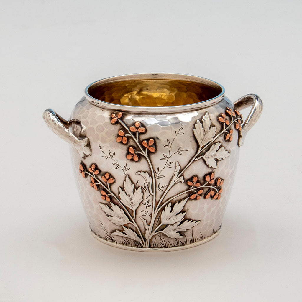 Sugar bowl to Whiting Aesthetic Movement Sterling Silver and Mixed-Metal Tête-à-tête Tea Service, c. 1880