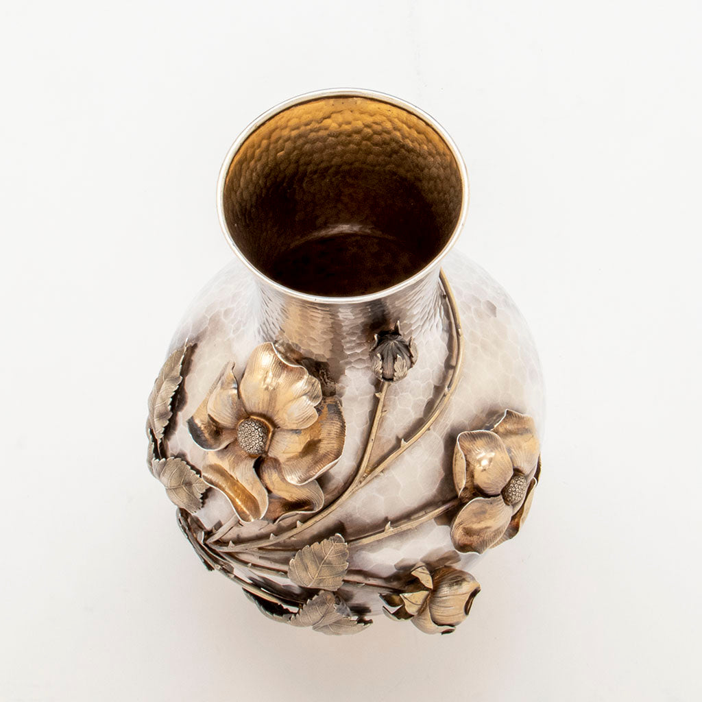 Interior of Shreve &amp; Co Antique Sterling Silver Auethetic Vase, San Francisco, CA, c. 1880