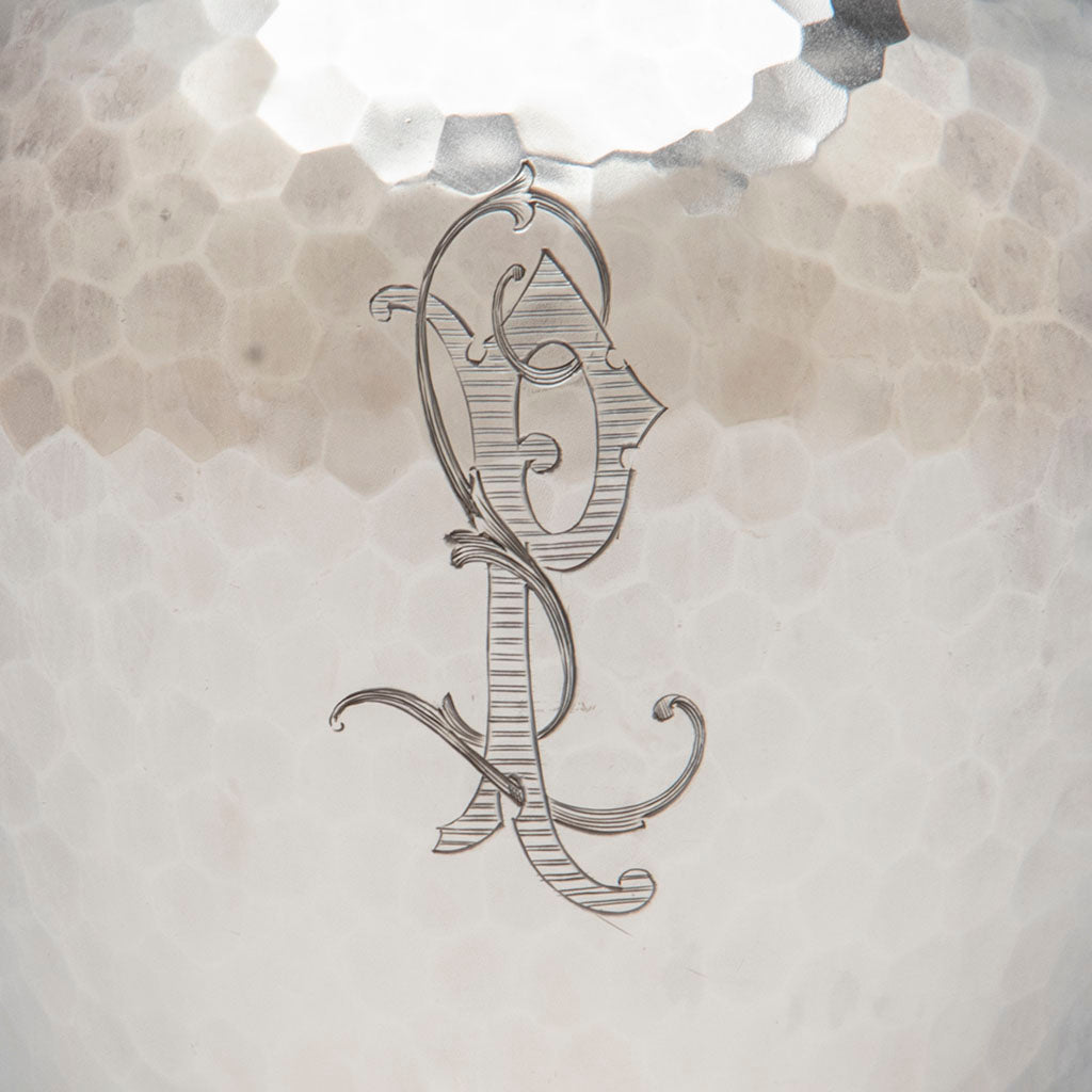 Monogram on Shreve &amp; Co Antique Sterling Silver Auethetic Vase, San Francisco, CA, c. 1880