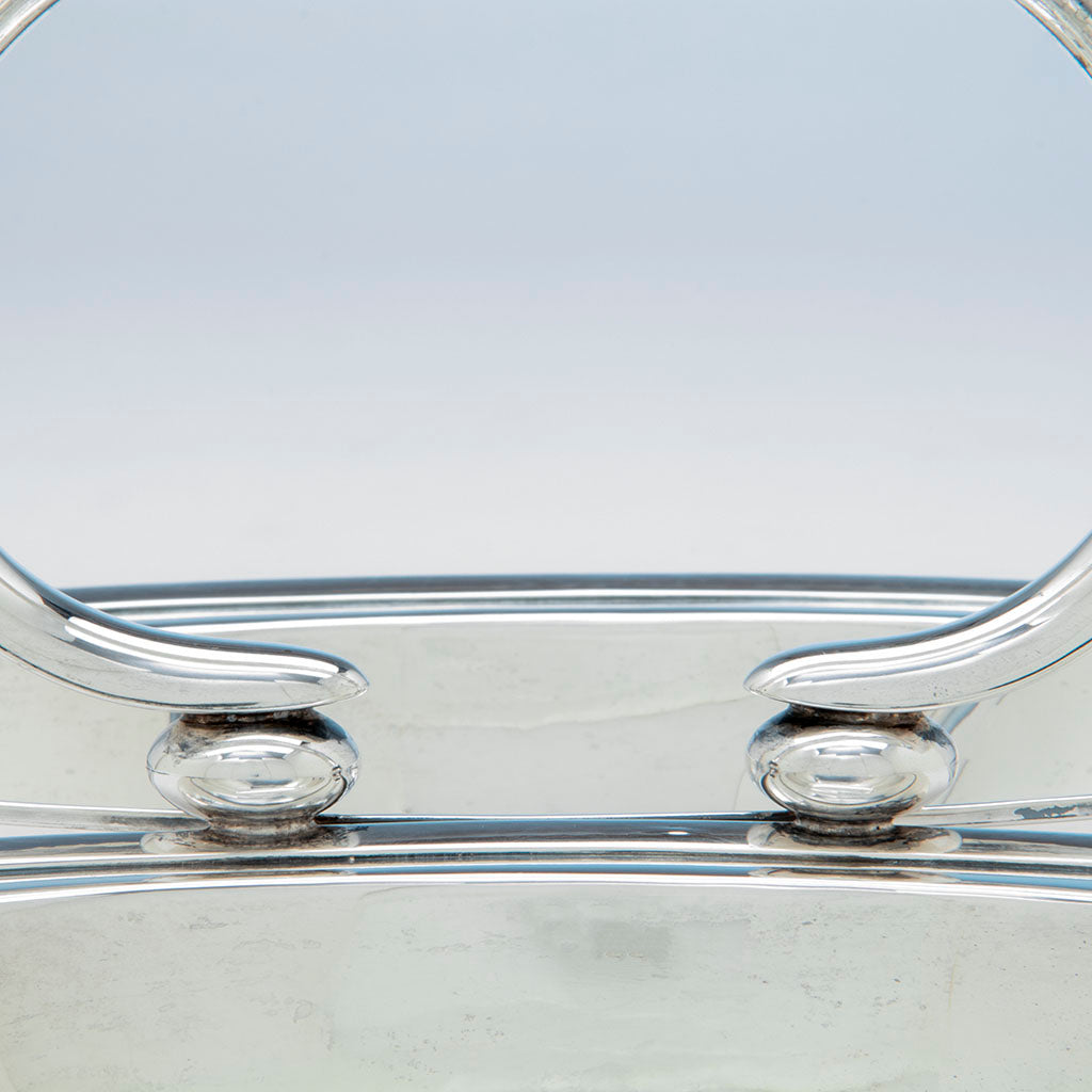 Handle detail of Porter Blanchard Sterling Silver Double-Serving Dish, Burbank, CA, 1923-33