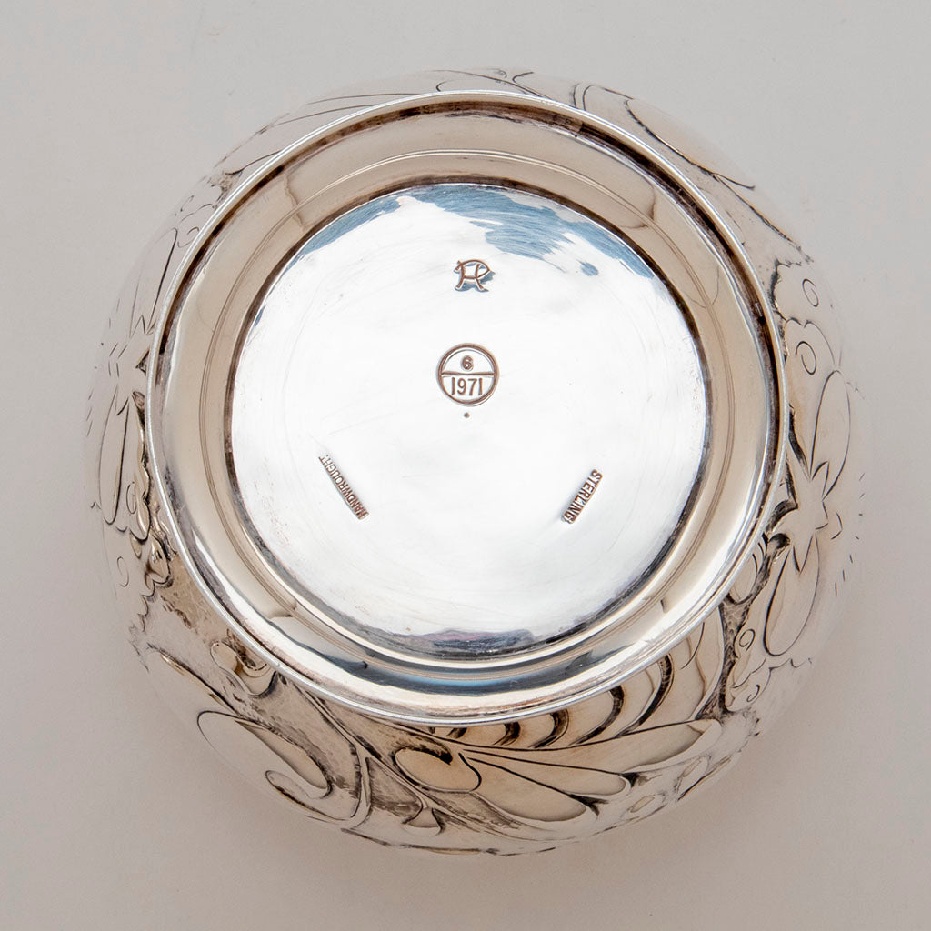 Marks on Henry Petzal Modern Sterling Silver Covered Jar, Shrewsbury, New Jersey, c. 1971